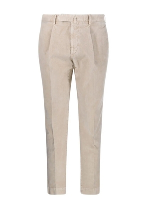 Santaniello pleated corduroy trousers - Neutrals
