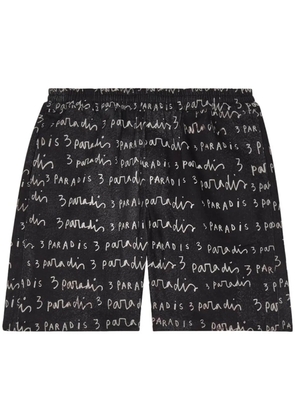 3PARADIS logo-print poplin shorts - Black