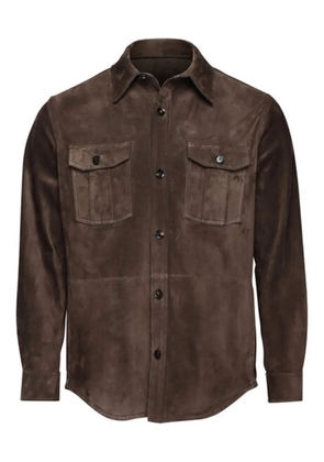 Brioni buttoned leather jacket - Brown