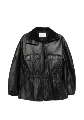 The Frankie Shop Carnaby Funnel neck leather jacket - Black