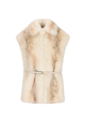 Gucci shearling belted gilet - Neutrals