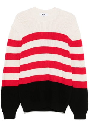 MSGM striped cotton sweater - Neutrals