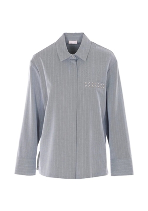 LIU JO striped stud-embellished shirt - Grey