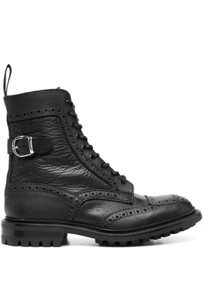 Tricker's lace-up leather ankle boots - Black