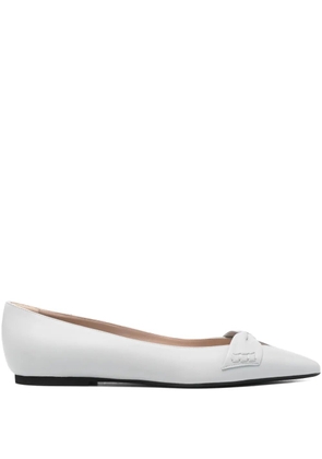 Nº21 bow-detail pointed-toe ballet flats - White