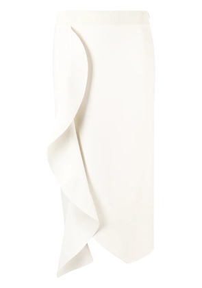 Alexander McQueen draped high-waisted pencil skirt - White