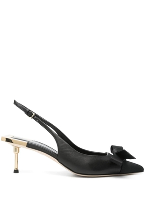 Elisabetta Franchi 50mm bow-detail slingback pumps - Black