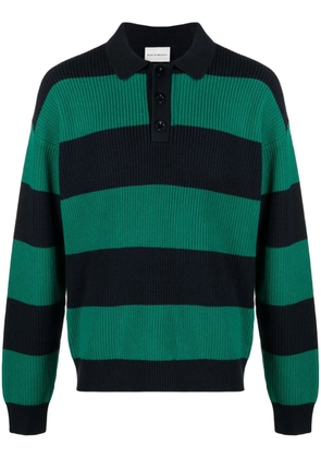 Drôle De Monsieur ribbed-knit polo-collar jumper - Blue