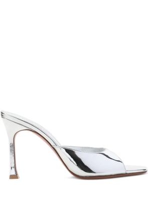 Amina Muaddi square-toe heeled sandals - Silver