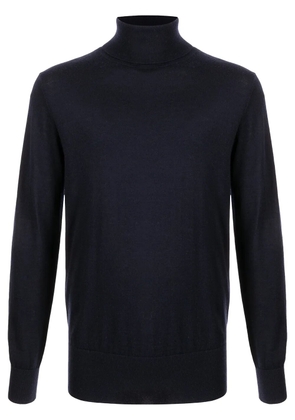 N.Peal fine knit roll neck jumper - Blue