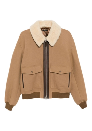 TOM FORD two-way zip wool jacket - Brown