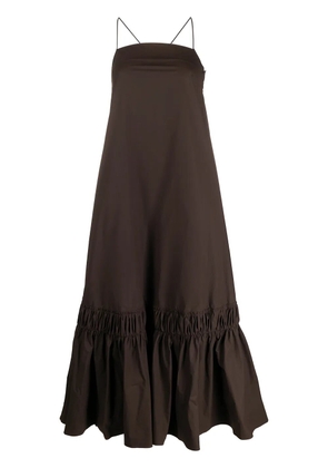 Jil Sander ruffle-hem long dress - Brown