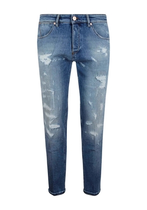 PT Torino ripped-detail five-pocket jeans - Blue
