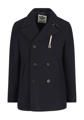 Camplin double-breasted rope-detail peacoat - Blue