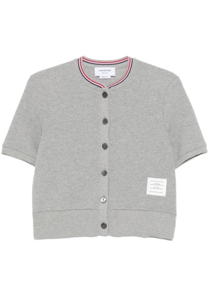Thom Browne RWB-stripe waffle-knit cardigan - Grey