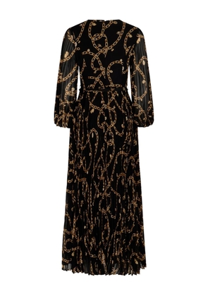 ZIMMERMANN chain-print pleated-skirt midi dress - Black