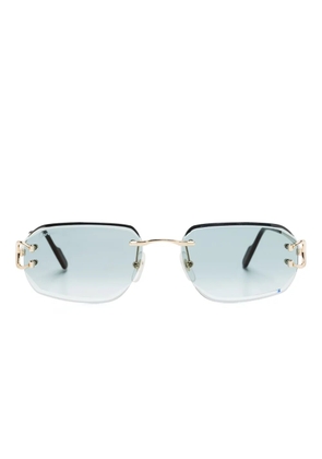 Cartier Eyewear rimless rectangle-frame sunglasses - Gold