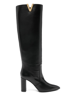 Via Roma 15 85mm leather boots - Black