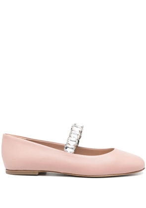 Casadei crystal-embellished ballet flats - Pink