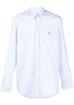 ETRO logo-embroidered button-down shirt - Blue
