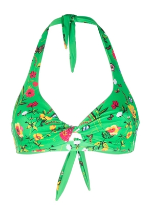 MC2 Saint Barth floral-print twist bikini top - Green