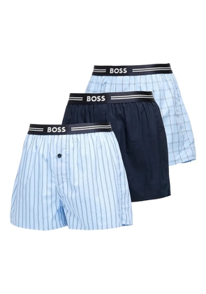 BOSS logo-band boxers (set of three) - Blue