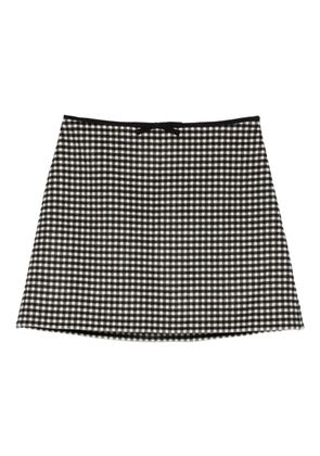 Valentino Garavani bow-detail checked skirt - Neutrals