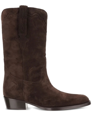 Paris Texas suede square-toe boots - Brown