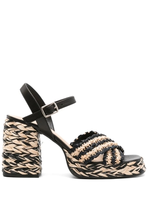 Castañer Vicen 95mm raffia sandals - Black