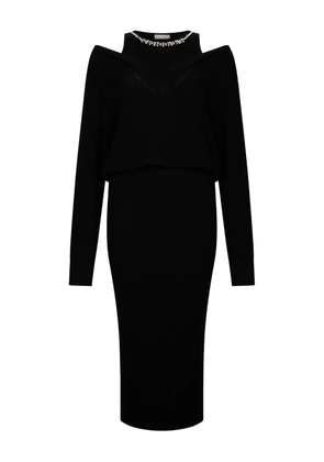 LIU JO embellished knit midi dress - Black