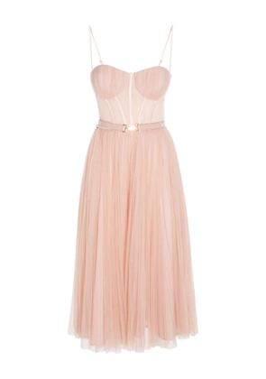 Elisabetta Franchi bustier-style tulle dress - Neutrals