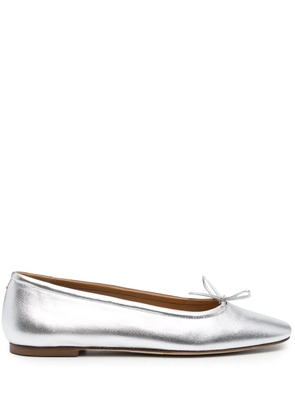 Aeyde metallic leather ballerina shoes - Silver
