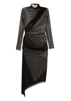 Mugler asymetrical double-layered dress - Black