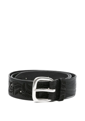 Orciani floral leather belt - Black