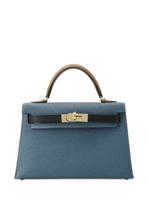 Hermès Pre-Owned 2024 mini Kelly Sellier 20 Tricolore Epsom permabrass-hardware tote bag - Grey