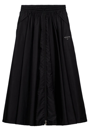 Prada triangle-logo zipped maxi skirt - Black