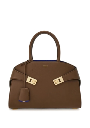 Ferragamo small Hug leather tote bag - Brown