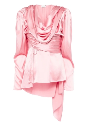 Magda Butrym long-sleeve draped silk blouse - Pink