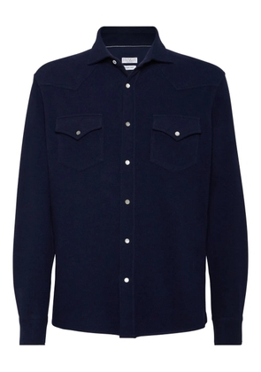 Brunello Cucinelli snap-fastening pocket shirt - Blue