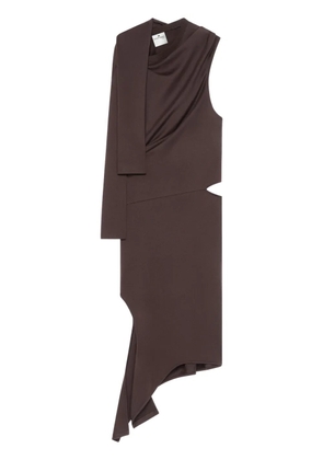 Courrèges draped cut-out dress - Brown