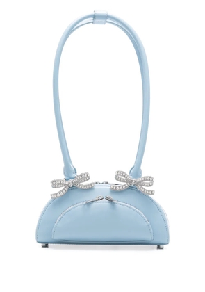 Self-Portrait mini Curved shoulder bag - Blue