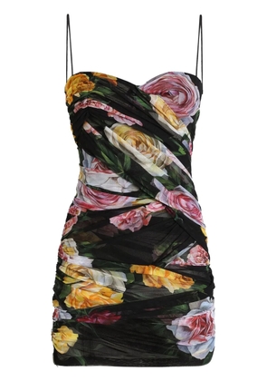 Dolce & Gabbana floral-print mini dress - Black