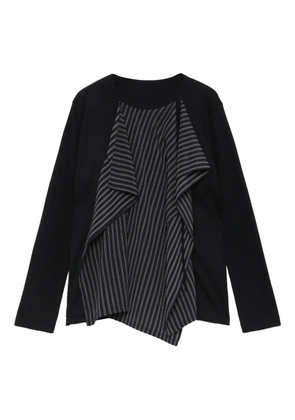 Y's ruffled striped top - Black