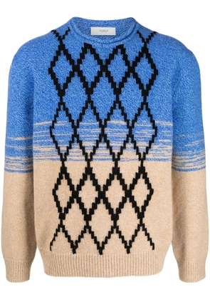 Pringle of Scotland argyle-pattern wool jumper - Blue