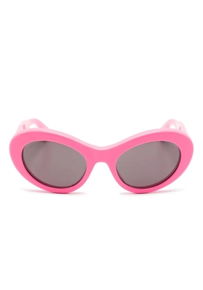 Balenciaga Eyewear logo-plaque round-frame sunglasses - Pink