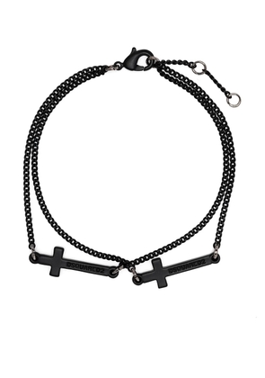 DSQUARED2 layered cross charm bracelet - Black