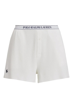 Polo Ralph Lauren waffle-knit logo-band pyjama shorts - White