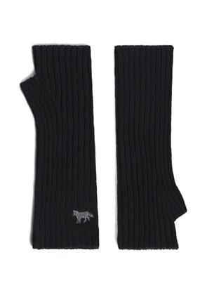Maison Kitsuné Baby Fox ribbed mittens - Black