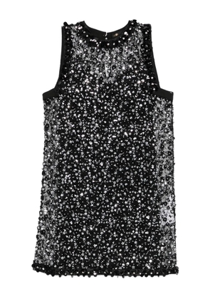 Maje beaded-sleeveless mini dress - Black