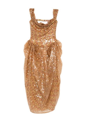 Vivienne Westwood sequin-embellished draped dress - Gold